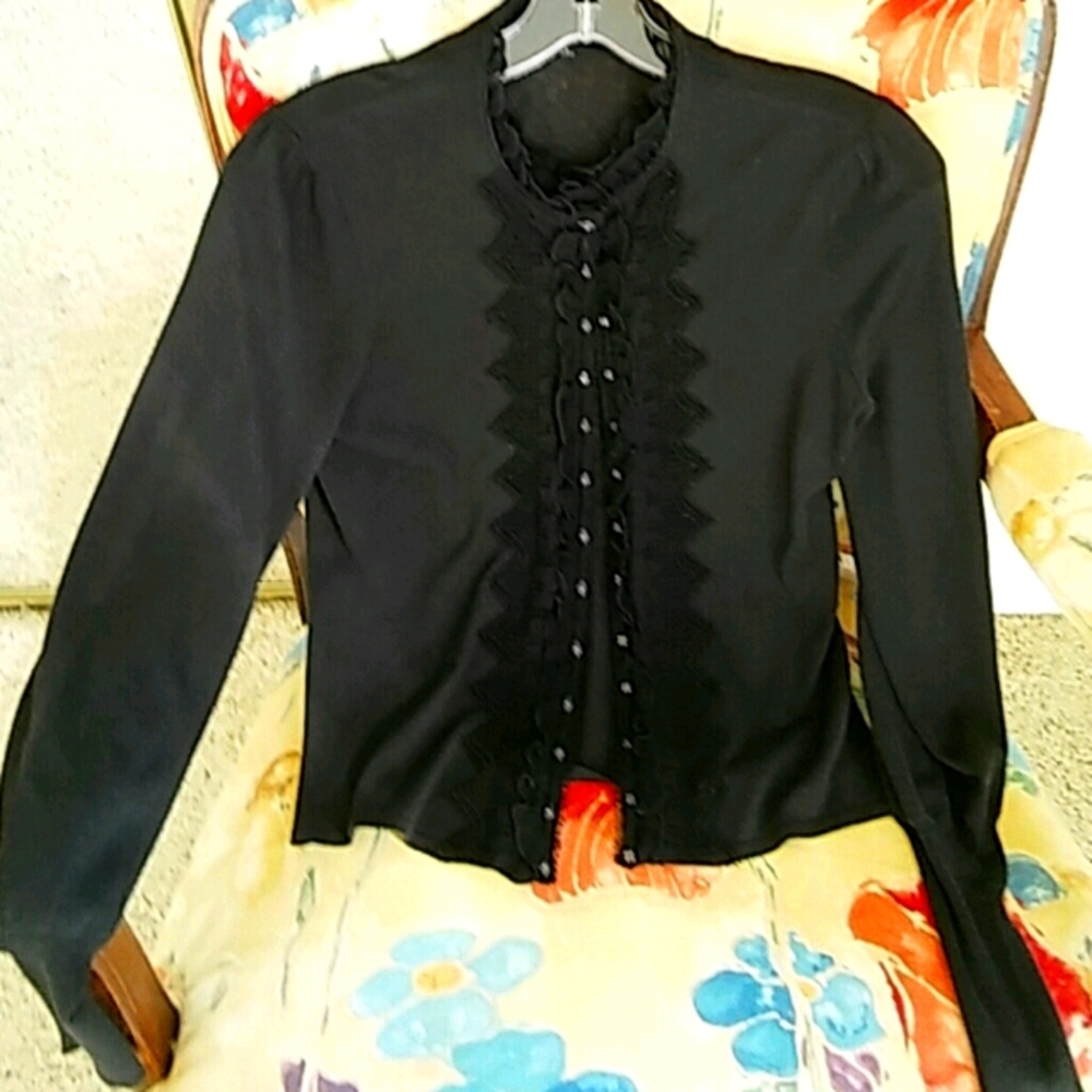 Tahari Black Cardigan. Size Medium.